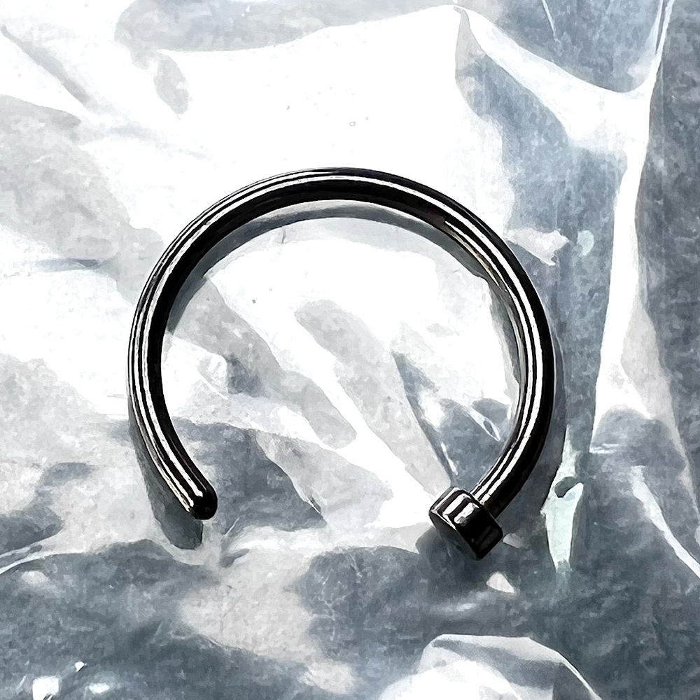 Black FAUX Piercing Lip Nose Ear Cuff Type Jewelry Accessory NEW Streetwear